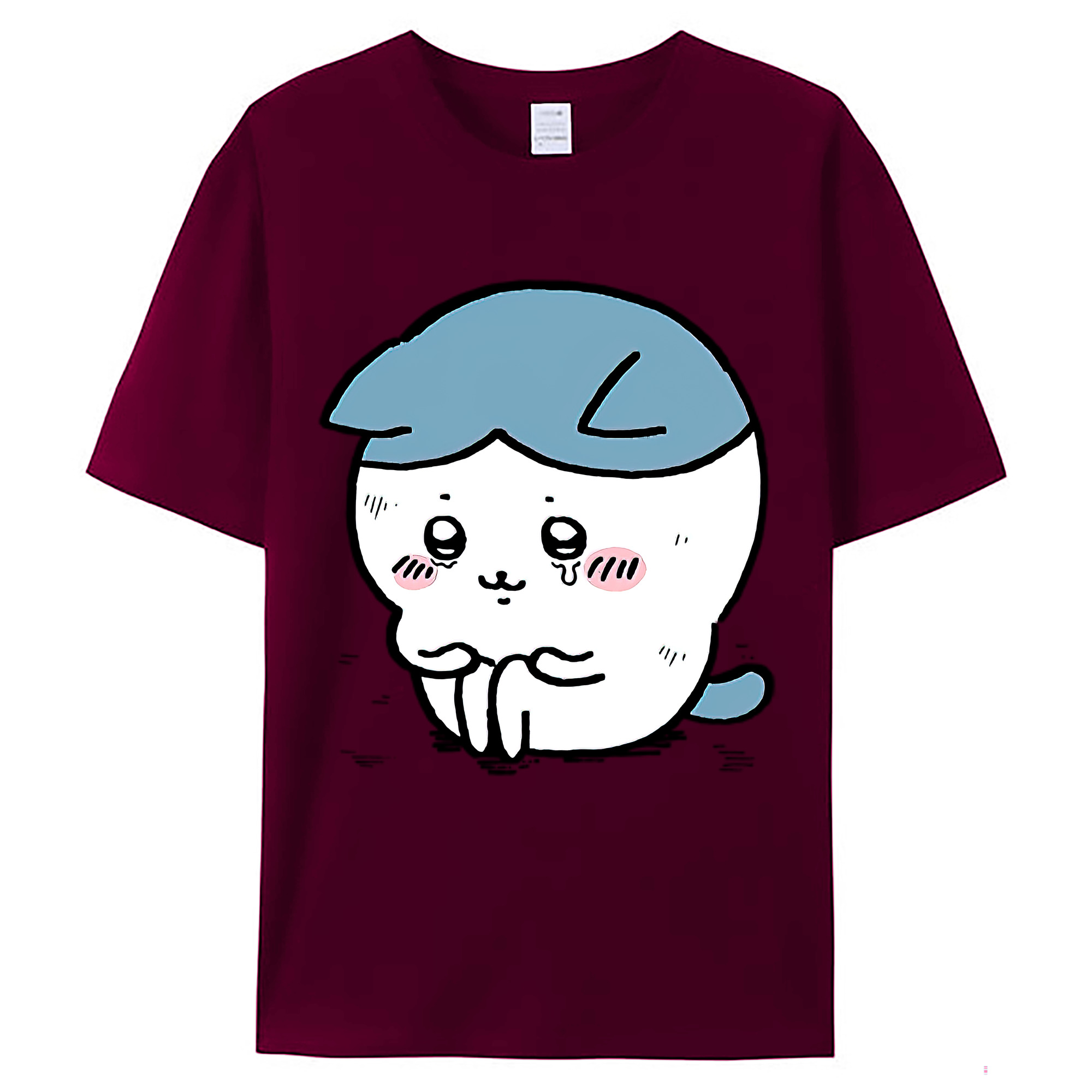 （画像用） ちいかわ ハチワレ Chii-kawa hachiware レディースカジュアルプリントTシャツ（綿100％）
